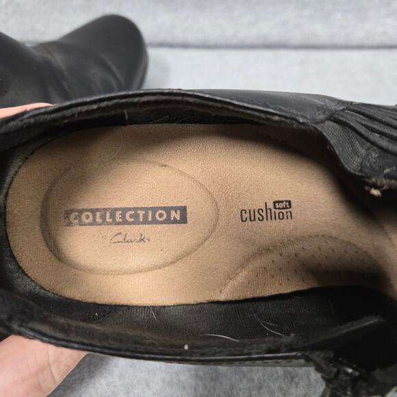 Clarks Emslie Warren Black Heeled Loafers Size 9.5 - Picture 9 of 10